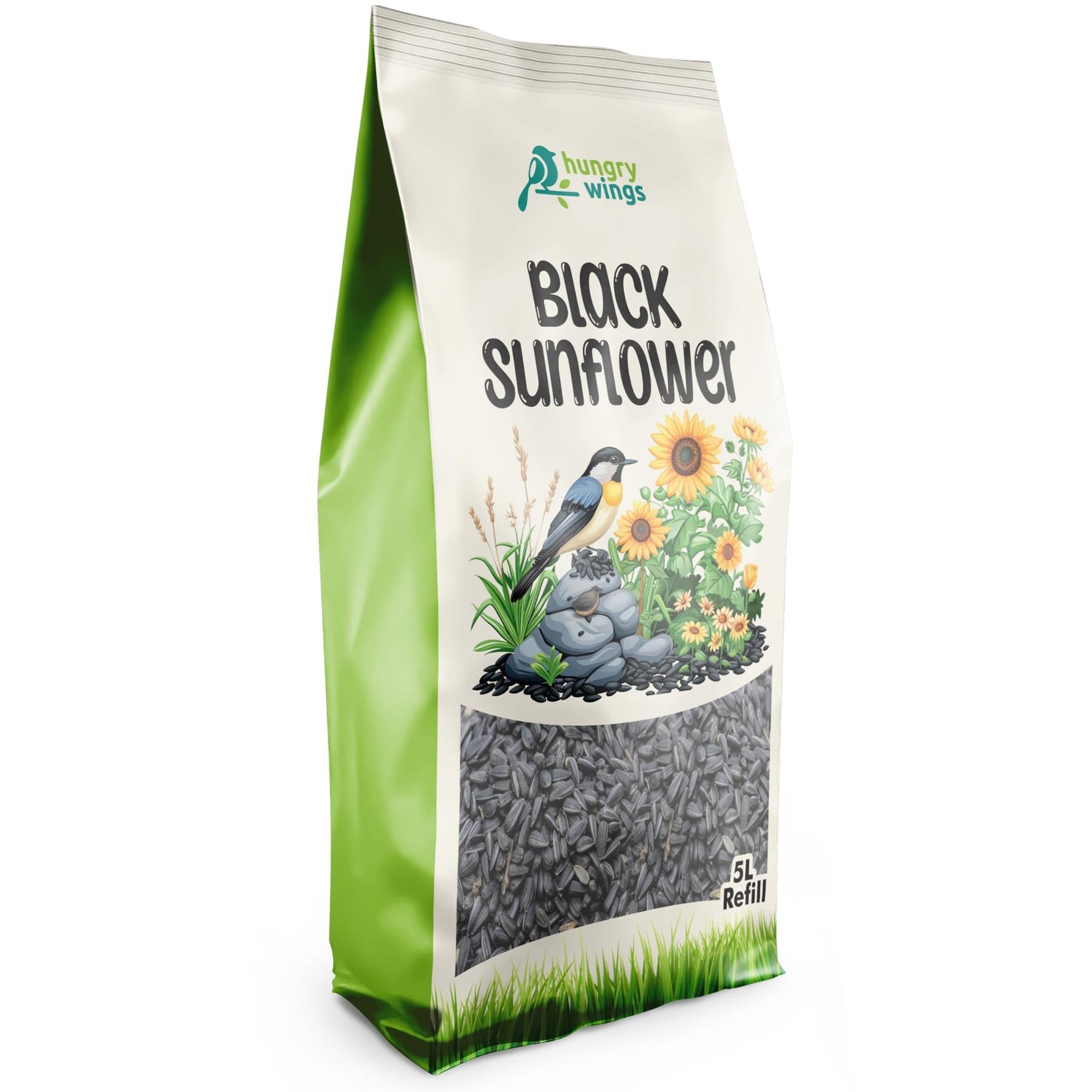 Hungry WIngs Black Sunflower 5L Bag