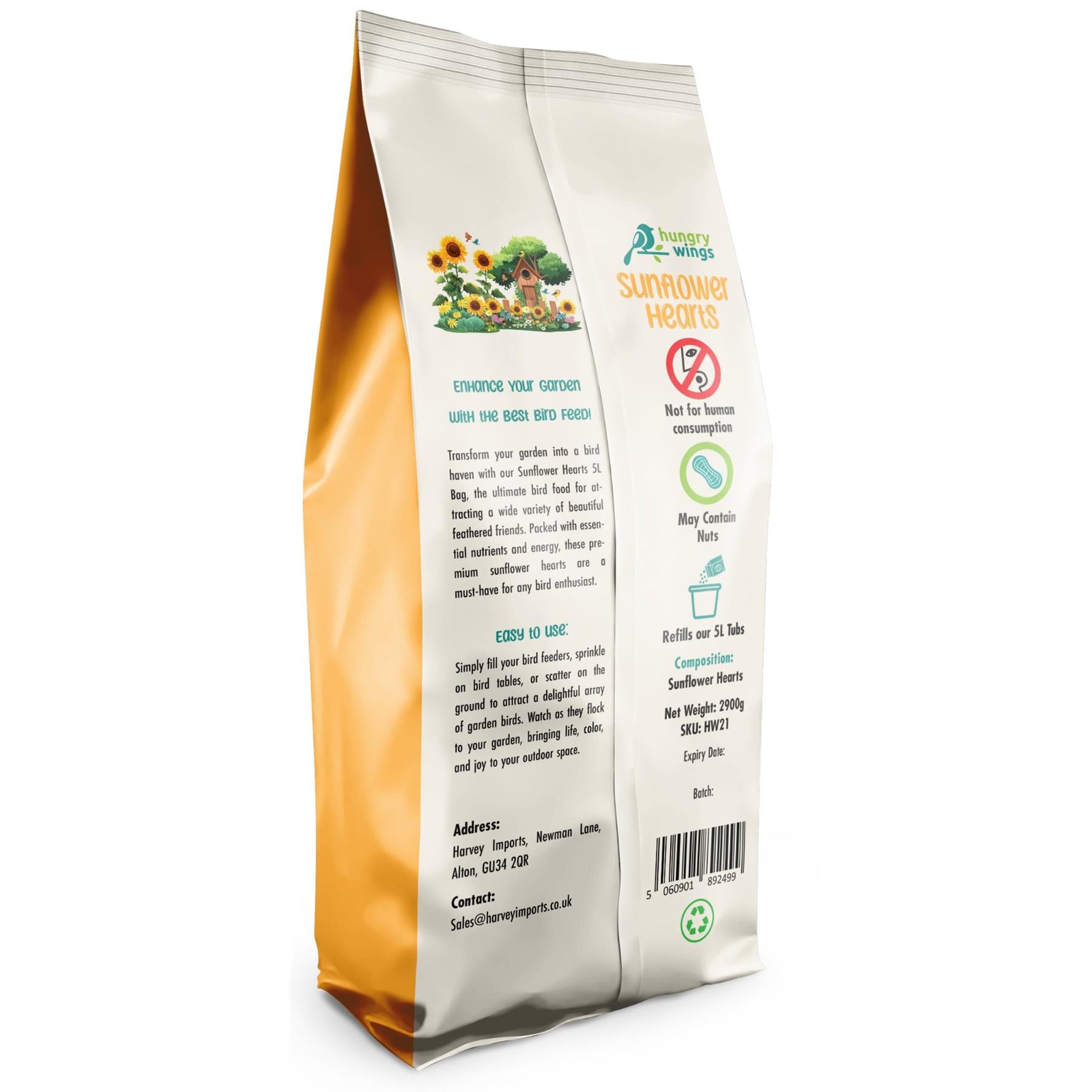 Hungry Wings Sunflower Hearts – 5L Bag